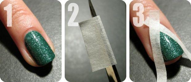 Использование ленты для дизайна ногтей