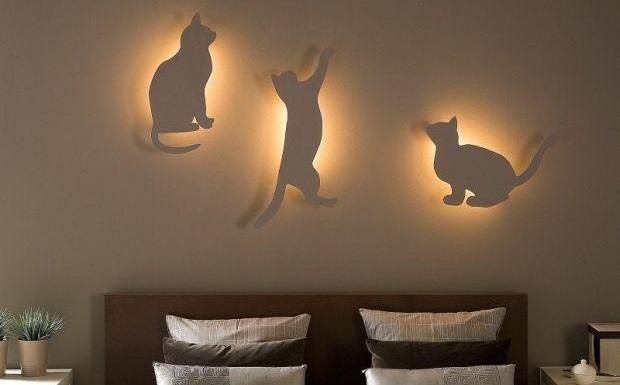 Настенные светильники в форме котов