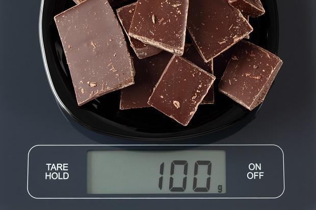 Шоколад на электронных весах