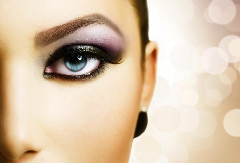 фиолетовый макияж глаз